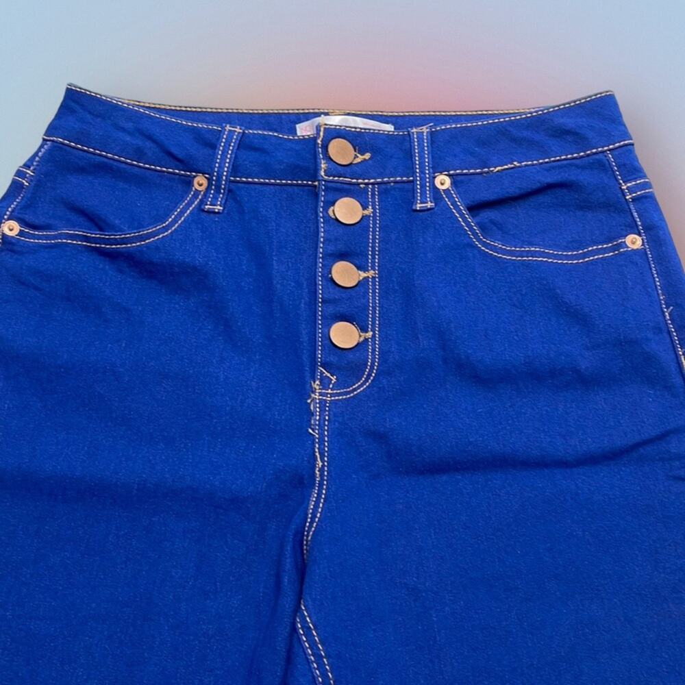 NO BOUNDARIES Women’s 13 (Juniors) Royal Blue Button Fly Blue Jeans